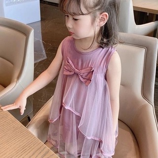 [Babycat] พร้อมส่ง ขายดี ชุดเดรสกระโปรง แขนกุด ผ้าตาข่าย น้ําหนักเบา สไตล์เกาหลี ญี่ปุ่น สําหรับเด็กผู้หญิง 2022