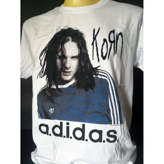 เสื้อยืดผ้าฝ้ายพิมพ์ลายเสื้อวงนำเข้า Jonathan Davis Korn A.D.I.D.A.S. Nu Metal Limp Bizkit Linkin Park Slipknot Style Vi