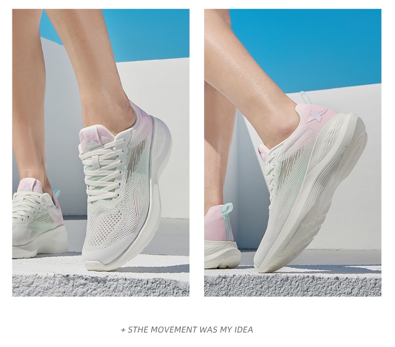 มุมมองเพิ่มเติมของสินค้า Xtep ShuYue 1.0 รองเท้าวิ่งแฟชั่น น้ําหนักเบา ระบายอากาศ ทนทาน กันลื่น สําหรับผู้หญิง