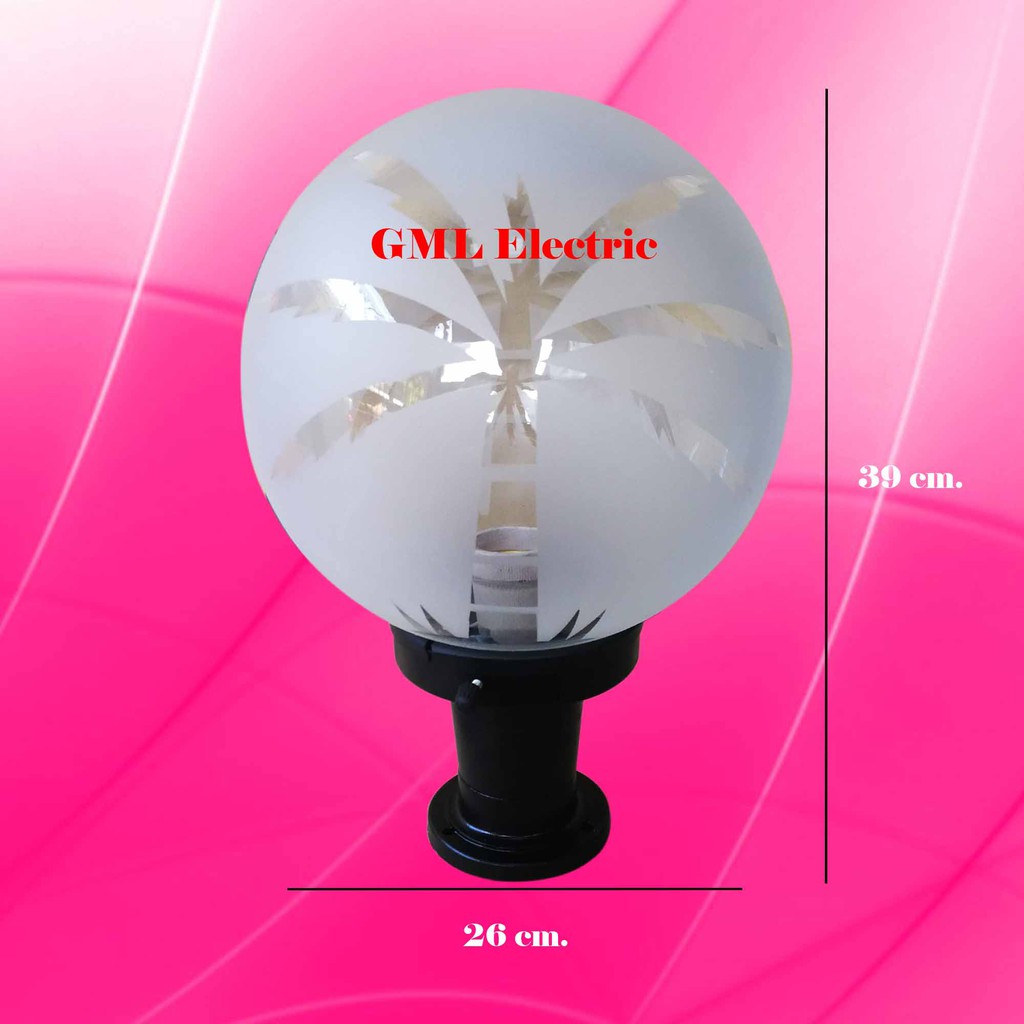 โคมไฟหัวเสา-8-10-นิ้ว-แก้วต้นมะพร้าว-โคมหัวเสา-โคมไฟ-โคมไฟติดหัวเสา-โคมไฟภายนอก-โคมภายนอกอาคาร-โคมไฟด้านนอก-pole-lamps