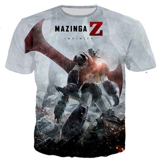 เสื้อยืด พิมพ์ลายหุ่นยนต์ Mazinger Z 3 มิติ สไตล์ญี่ปุ่น ฮาราจูกุ โอเวอร์ไซซ์ แนวสตรีท แฟชั่นสําหรับเด็กผู้ชาย และผู้หญิง