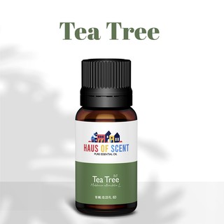 น้ำมันหอมระเหย แท้ 10 ml. (Pure Essential Oil) - ทีทรี TEA TREE อโรม่า น้ำมันใส่เครื่องพ่น Haus of Scent