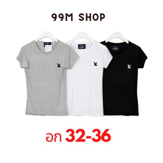 เสื้อยืดคอกลม ปักนก ผ้าเรย่อน งานกระแส งานปักคุณภาพดี ฟรีไซส์ เรย่อน 99M