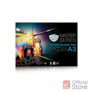 Master Art สมุดวาดรูป Pad วาดภาพระบายน้ำ A3 มาสเตอร์ซีรี่ย์ จำนวน 1 เล่ม