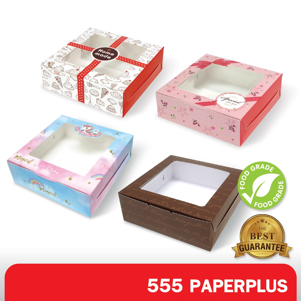 555paperplus-ซื้อใน-live-ลด-50-กล่องบราวนี่-ขนมเปี๊ยะ-12x12x4ซม-20-ใบ-bk61w-กล่องขนม