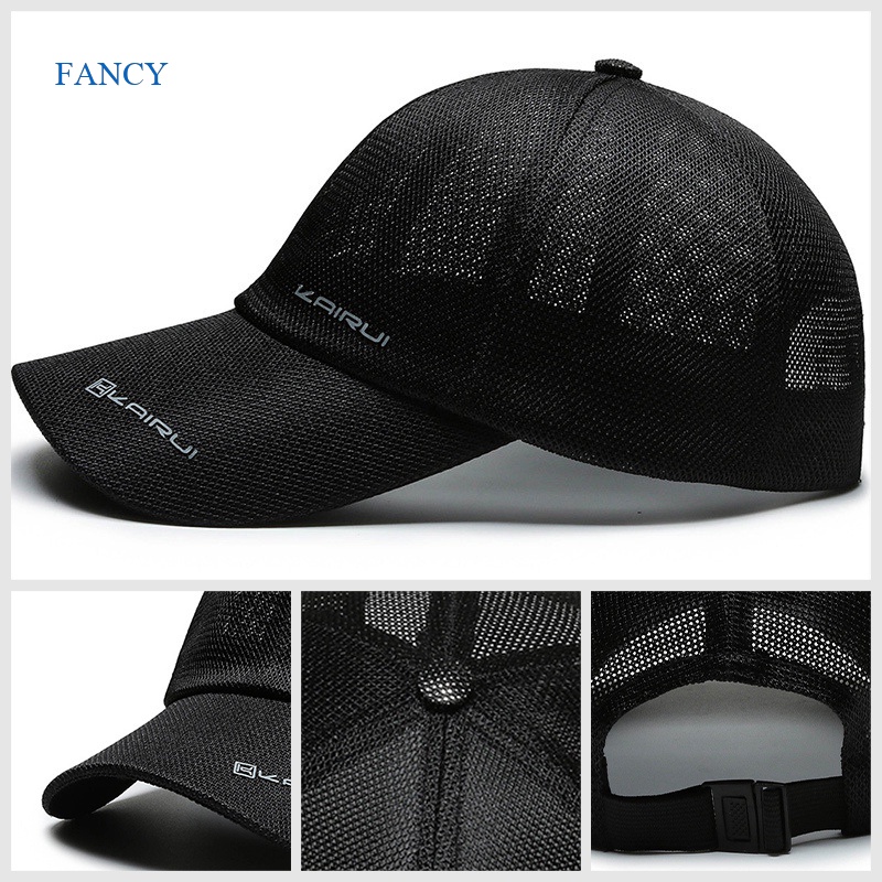 fancy-หมวกเบสบอล-กันแดด-ผ้าตาข่าย-ระบายอากาศ-พิมพ์ลายตัวอักษร-เหมาะกับฤดูร้อน-สําหรับผู้ชายวัยกลางคน-และผู้สูงอายุ
