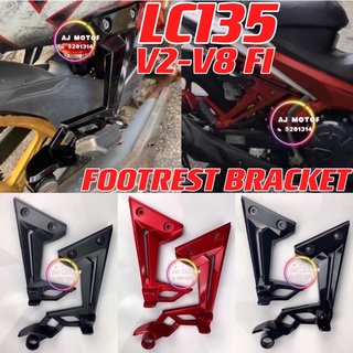 Lc135 V2-V8 FI ที่พักเท้าด้านหลัง สีดํา สีแดง สําหรับ YAMAHA LC V3 V4 V5 V6 V7 PEDAL KAKI TAPAK PEMIJAK SKRU