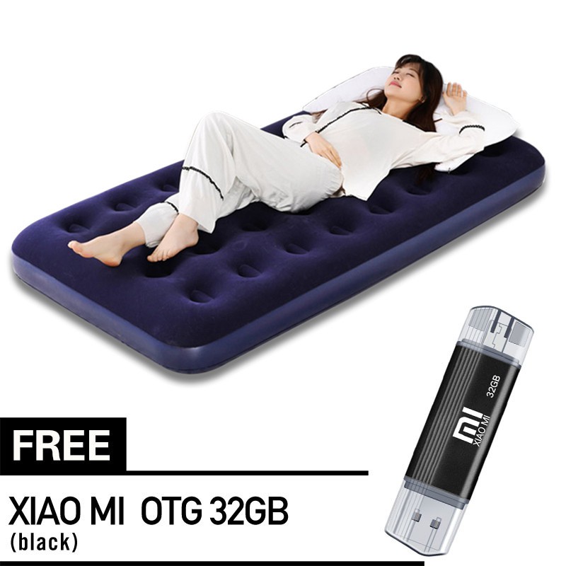 ที่นอนเป่าลม-แถมสูบลมไฟฟ้า-air-bed-mat-ที่นอนสูบลม-ที่นอนเตียงเดี่ยว-ที่นอน-ที่นอนแคมปิ้ง-พร้อมฟรี-xiaomi-otg-32gb