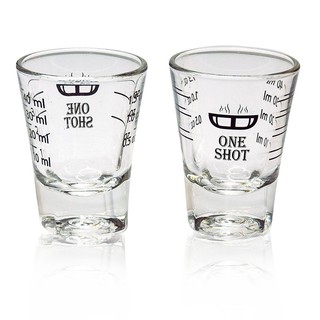( เซต  3 ใบ ) แก้วดีลิซิโอ้ One shot สเกลสีดำ มีสเกลตวงสูงสุด  40 ml และ 1.5 Oz.