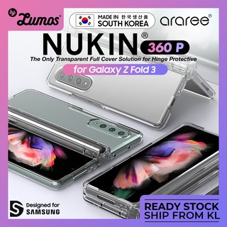 Araree Samsung Galaxy Z Fold 3 Nukin 360 P Series เคสใส แบบบาง เรียบง่าย ป้องกันเต็มรูปแบบ Z fol