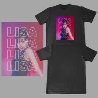 เสื้อยืดคอกลมเสื้อยืดแขนสั้น พิมพ์ลาย Blackpink LISA สําหรับผู้ชายS-4XL