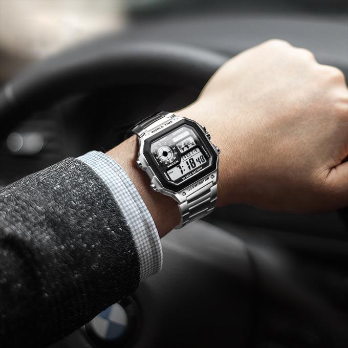 ภาพหน้าปกสินค้านาฬิกา Casio รุ่น AE-1200WHD-1A นาฬิกาข้อมือผู้ชาย World time สายแสตนเลส -ของแท้ 100% ประกันศูนย์ CMG 1 ปี จากร้าน nalikaonlineshop บน Shopee