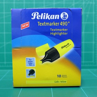 ปากกาเน้นข้อความ ไฮไลท์ สะท้อนแสง พีลีแกน Pelikan Textmarker 490 สีเหลือง(1กล่อง/10ด้าม)