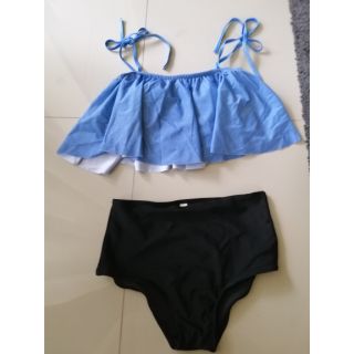 Bikini set ปาดไหล่ กางเกงเอวสูง ไซส์ L