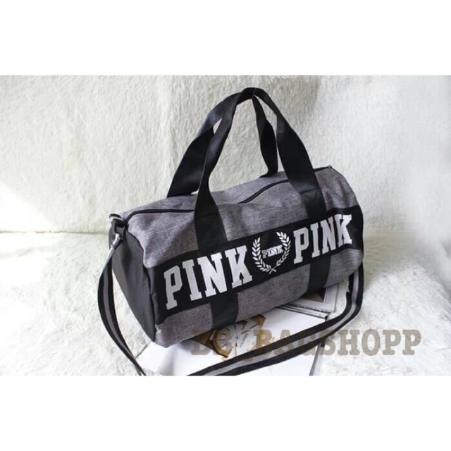 Victoria's Secret PINK Gym Duffle Bag (Gray) (Outlet) Shopee Thailand