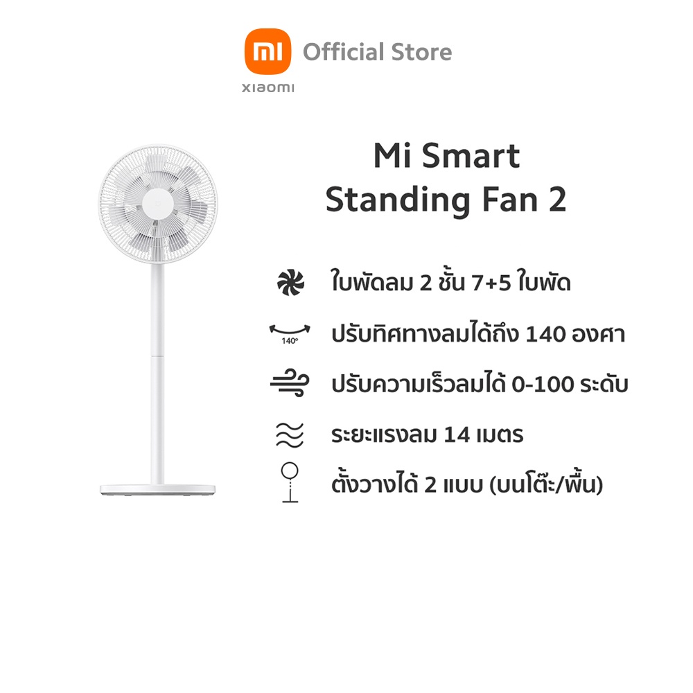 ภาพหน้าปกสินค้าXiaomi Mi Smart Standing Fan 2 พัดลมตั้งพื้นอัจฉริยะ รุ่น 2  ประกันศูนย์ไทย 1 ปี จากร้าน xiaomiauthorizedstore บน Shopee