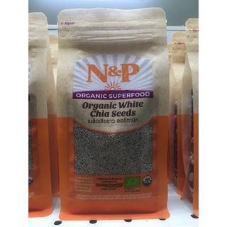 N&amp;P Organic เมล็ดเจียขาว ออแกนิค ปริมาณ 250g เมล็ดเจีย white chia seed chiaseed โปรตีนจากพืช
