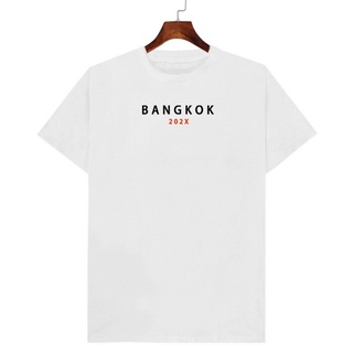 เสื้อยืดผ้าฝ้ายพิมพ์ลายคลาสสิกเสื้อยืดลาย BANGKOK 202X เก็บเงินปลายทาง ตรงปก 100% เสื้อยืดผู้ชาย เสื้อยืดผู้หญิง เสื้อยื