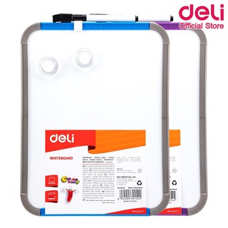 Deli 39154 Whiteboard กระดานไวท์บอร์ด ขอบมน กระดานแม่เหล็ก พร้อมอุปกรณ์ใช้งาน ( 279×216mm) เครื่องเขียน ไวท์บอร์ด กระดาน