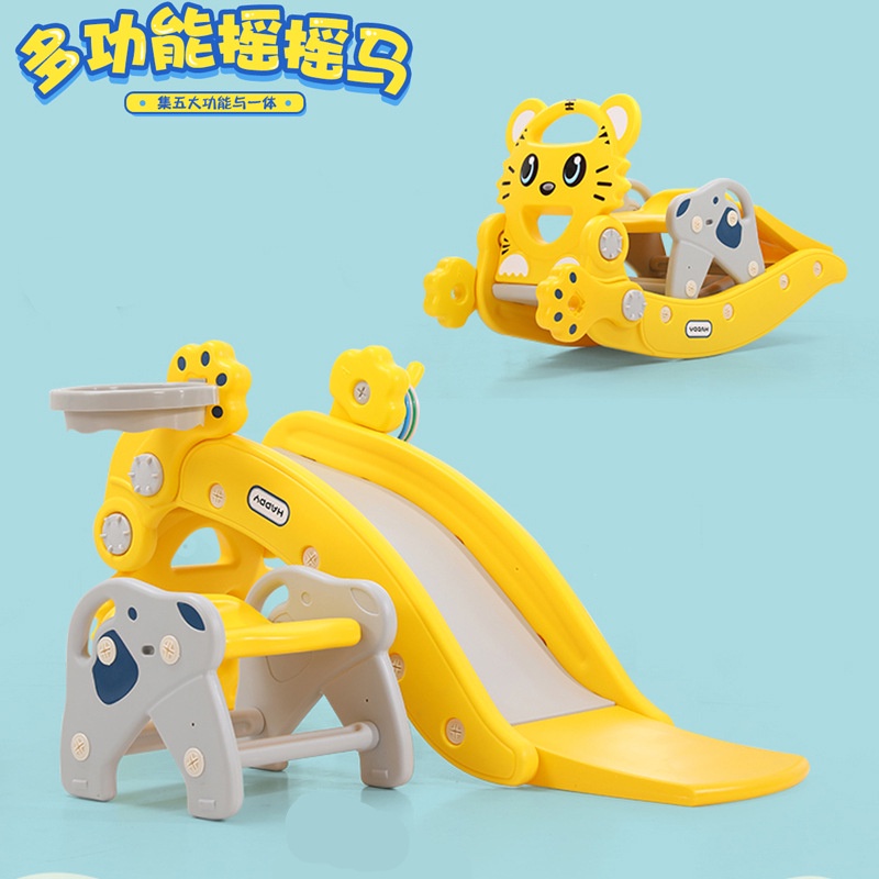 HOMCOM Unicorn Rocking Horse Kids Wooden Ride On Plush Toy W/ Music | UK