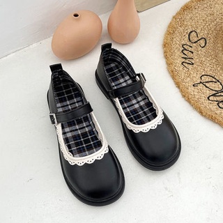 สไตล์อังกฤษรองเท้าขนาดเล็กหญิงใหม่ญี่ปุ่นคำหัวเข็มขัดรองเท้าแมรี่เจนรองเท้าปากตื้น