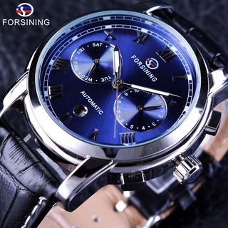 Forsining Waterproof Wristwatch Blue Ocean Design Calendar Display Men Watches Top Brand Luxury Automatic Mechanical Mal