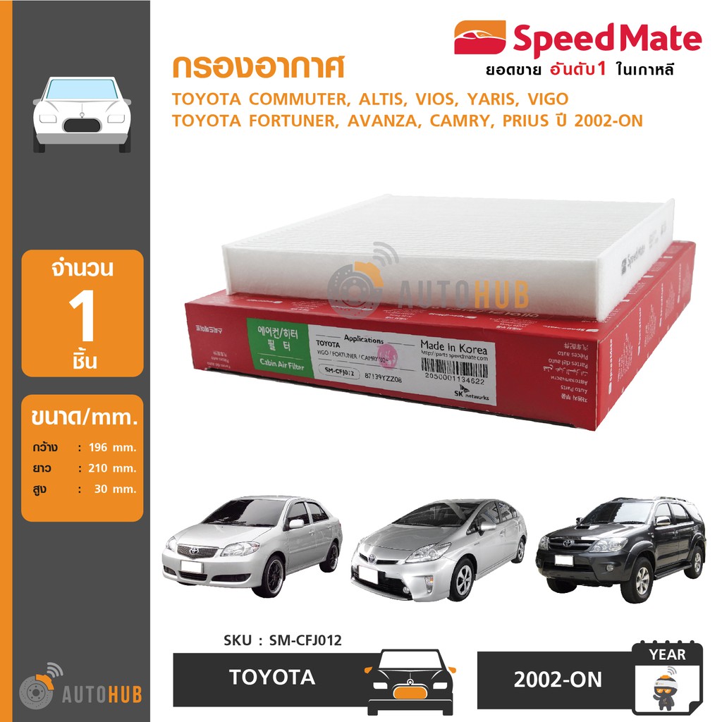 speedmate-กรองแอร์-toyota-commuter-altis-vios-yaris-vigo-fortuner-innova-avanza-camry-prius-ปี-2002-on