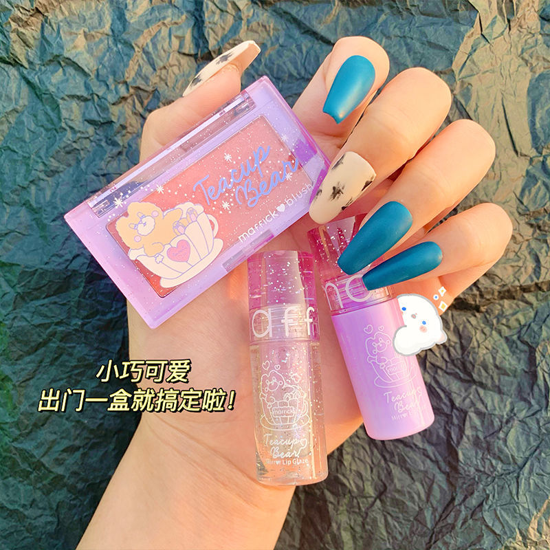 maffick-tea-cup-bear-three-piece-set-ลิปกลอสใสชุ่มชื้น-lip-lacquer-blush