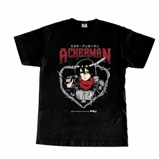 เสื้อยืดผ้าฝ้ายเสื้อยืด พิมพ์ลายอนิเมะ Attack On Titan Kuruu Mikasa Ackerman สําหรับผู้ชายL XL  XXL 3XL