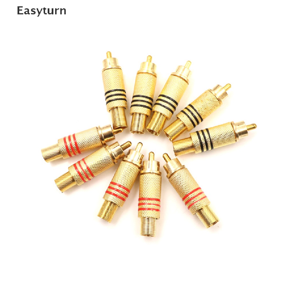 easyturn-10pcs-rca-connector-male-jack-plug-audio-vedio-welding-gold-red-black-th