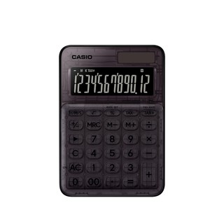 Casio Calculator เครื่องคิดเลข  คาสิโอ รุ่น  MS-20UC-L-CBK แบบสีสันพิเศษ 12 หลัก สีดำใส