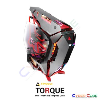 Antec Torque (Black/Red) Mid-Tower Case Tempered Glass (เคส) Case