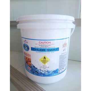 คลอรีนผง 90% (TCCA Powder) CHLOR SWIM บรรจุ 5 กก./ถัง