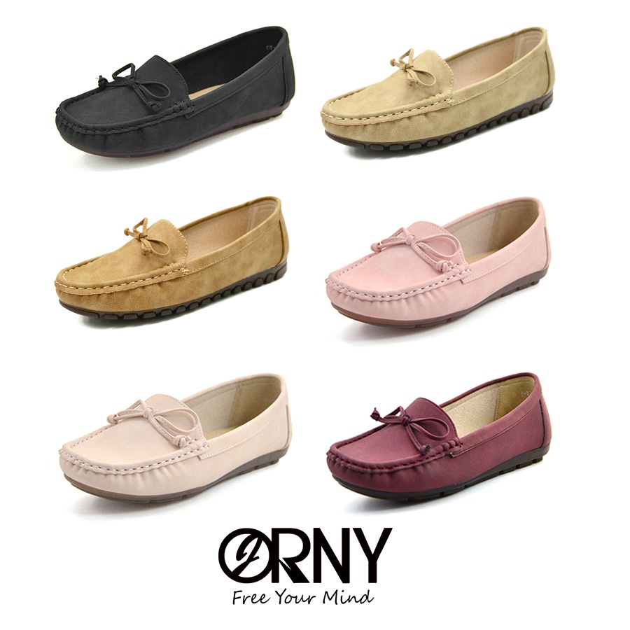 orny-ออร์นี่-feminine-loafers-มีโบว์-รองเท้าส้นแบน-oy1238-1328