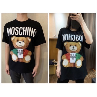 เสื้อยืด ทรงหลวม ปักลาย Moschinow BEAR ITALY นําเข้าจากกรุงเทพมหานคร สําหรับเด็ก และผู้ใหญ่