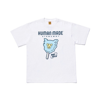 [LEEE]Human Made X Reo Joint Polar Bear Hugs Ape-Man Ice Cream เสื้อยืดลําลองสําหรับผู้ชายผู้หญิงแขนสั้นพิมพ์ลาย  คอกลม