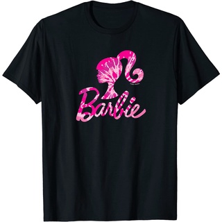 เสื้อยืดโอเวอร์ไซส์เสื้อยืด พิมพ์ลายโลโก้ Barbie Silhouette สีมัดย้อม สําหรับผู้ชาย และผู้หญิงS-3XL