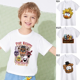 เสื้อยืดแขนสั้น พิมพ์ลาย Five Nights At Freddys แฟชั่นฤดูร้อน สําหรับเด็กผู้ชาย และเด็กผู้หญิง