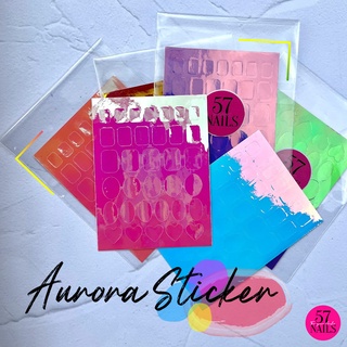 แผ่นออโรร่า สติกเกอร์ติดเล็บ 34 อัน/แผ่น คละขนาด Aurora Sticker 34 pcs/sheet size 8x6 CM mixed size