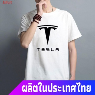 Korean เสื้อยืดแขนสั้น Mens T-Shirt New Tesla T-Shirt Short Sleeve Round Neck Ringtones / J52 Short sleeve T-shirts