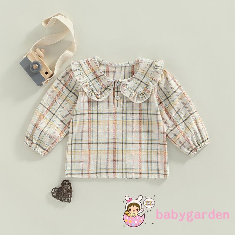 babygarden-เสื้อยืดลําลอง-แขนยาว-คอตุ๊กตา-ลายสก๊อต-สีพื้น-แฟชั่นฤดูใบไม้ผลิ-ฤดูใบไม้ร่วง-สําหรับเด็กผู้หญิง-6-เดือน-5-ปี