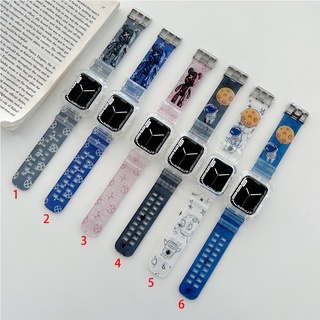 ภาพหน้าปกสินค้าเคสใส + สายการ์ตูน สําหรับ Apple Watch Series 7/6/SE/5/4/3 Siamese strap cover ที่เกี่ยวข้อง
