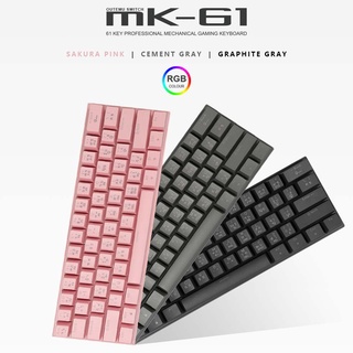 ภาพขนาดย่อของภาพหน้าปกสินค้าคีย์บอร์ดเกมมิ่ง MK-61 MK-68 MK61 Pro MK-02 Pro Compact Outemu Switch Mechanical Keyboard Tsunami คีย์บอร์ด เกมมิ่ง จากร้าน iceenffear บน Shopee ภาพที่ 2