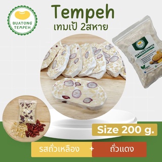 เทมเป้ 2สหาย รสถั่วเหลือง+ถั่วแดง ขนาด200กรัม Tempeh Fresh  เจมังสวิรัติ  สด #อาหารคนรักสุขภาพ #โปรตีนทดแทนเนื้อสัตว์