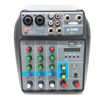 A-ONE มิกเซอร์ MIXER 4-channel MP3 USB SD มีBluetooth รุ่น W-4 (BEST AUDIO)