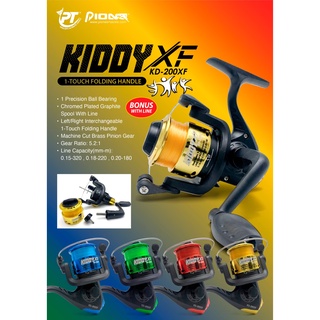 รอกสปิน Pioneer Kiddy XF KD-200XF มือจับพับได้ เปลี่ยนซ้าย/ขวา