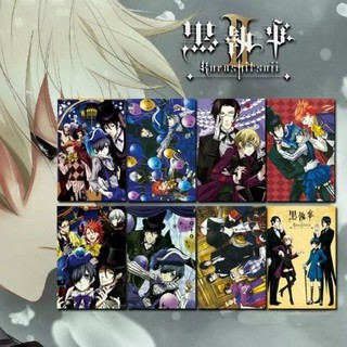 โปสเตอร์หนังสือเกี่ยวกับ Kuroshitsu Sebastian Ciel 8 สีดําชิ้น