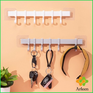 Arleen "ราวตะขอ" พลาสติกอเนคประสงค์ แบบติดแผ่นกาว ไม่ต้องเจาะผนัง Towel rack