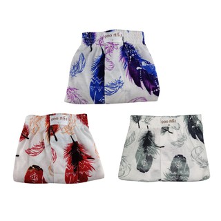 ราคา100 Salueng กางเกงบ๊อกเซอร์ (BOXER) ผ้ายืดนิ่ม เอว 26-60\" ลายขนนกใหญ่