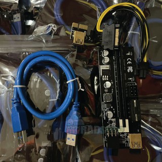 ภาพขนาดย่อของภาพหน้าปกสินค้าRiser Card ไรเซอร์การ์ดจอ VER009s PCI-E 1x to 16x 6Pin สินค้าใหม่ ขุดเหมือง(21)ส่งจากไทย จากร้าน myradshop_admin บน Shopee